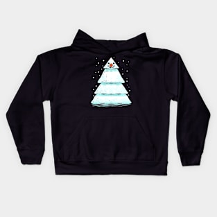 Christmas Tree Shaped Snowman For Christmas Kids Hoodie